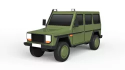 Cartoon Military SUV Low-poly 3D model