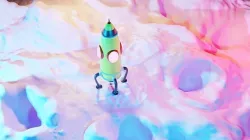 Cartoon Rocket  Low-poly 3D model