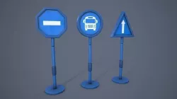 Cartoon Street Traffic Sign 3D model