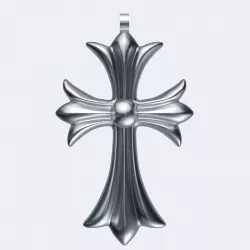 Chrome Cross Low-poly 3D model