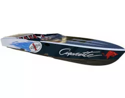 Cigarette fast commuter boat with engine 3D model