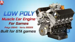 CNC-Motorsports Engine - V8 Muscle Cars Engine Low-poly 3D model
