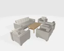 Collection - Sofa Layouts with table for 4 and 6 persons 3D model
