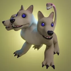 Cute Cerberus model Low-poly 3D model