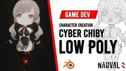 Cyber Chibi - Anime Chibi Low Poly RIGGED Blender Model Low-poly 3D model