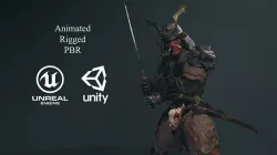 Dead Samurai Low-poly 3D model