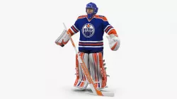 Edmonton Oilers Hockey Goalkeeper Neutral Pose 3D model