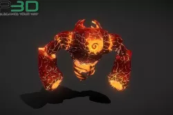 Fantasy Fire Elemental Low-poly 3D model