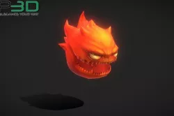 Fantasy RPG Fire Demon Low-poly 3D model