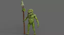 Fantasy swamp goblin character animated Low-poly 3D model