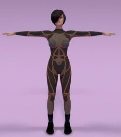 3D model Advanced Female Character 100 with Sci-fi Body Suit