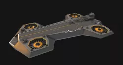 Flying aircraft carrier Low-poly 3D model