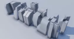 futuristic architecture block jpn 01 Low-poly 3D model