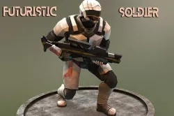 Futuristic Soldier Low-poly 3D model