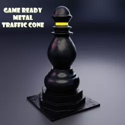 Game Ready PBR Metal Traffic Dummy Low-poly 3D model