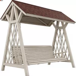Garden swing made of wood 3D model