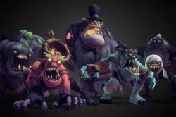 Ghoul Monsters Crew - Low Poly Hand Painted  Low-poly 3D model
