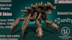 Giant Crab Monster Low-poly 3D model