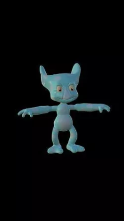 Goblin monster with patches in TPose 3D model