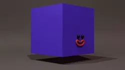 Happy Default Cube Purple - Funny Cartoon Style Lowpoly Low-poly 3D model