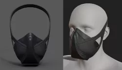 Helmet gas mask scifi military combat soldier armor scifi  Low-poly 3D model