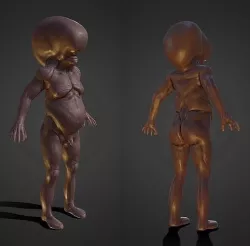 Higger alien creature Low-poly 3D model