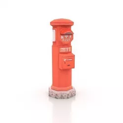 Japanese Mailbox Low-poly 3D model