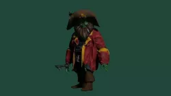 LeChuck Zombie Ghost and fire Monkey Island game ready 3D print Low-poly 3D model