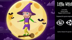Little witch II Low-poly 3D model