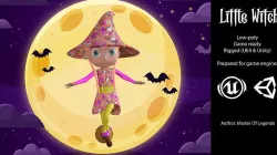 Little witch IV Low-poly 3D model