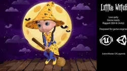 Little witch Low-poly 3D model