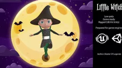 Little witch VI Low-poly 3D model