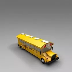 Low Poly School Bus Low-poly 3D model