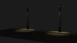 Low-Poly Street With Street Lamps Low-poly 3D model