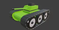Low Poly Tank  Low-poly 3D model
