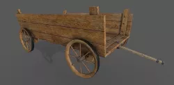 Low-poly wooden wagon 3D model Low-poly 3D model