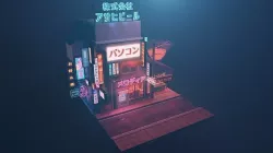 lowpoly cyberpunk street  3D model