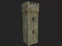 Medieval Castle Tower Low-poly 3D model