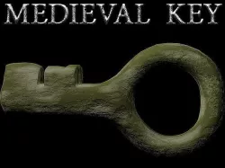 MEDIEVAL DOOR KEY Low-poly 3D model