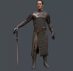 Medieval Squire Warrior PBR  Low-poly 3D model