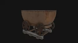 Mine Wagon and Rail Low-poly 3D model