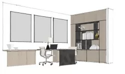 Modern Office Setup with Furniture and Decor 3D model