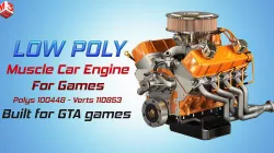 Muscle Car Engine - V8 Muscle Engine  Low-poly 3D model