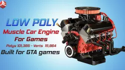 Muscle Car Engine - V8 Muscle Engine Two Low-poly 3D model