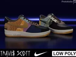 Nike Air Force 1 Cactus Jack Low-poly 3D model