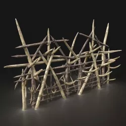 Orcish Barbarian Poacher Big Palisade Walls Fence NEXT GEN AAA Low-poly 3D model