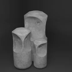 OWL stone statuette Low-poly 3D model
