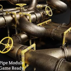 Pipes Module  Unity Ready  FBX Unity Package Low-poly 3D model