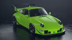 Porsche 993 RWB exposed twin turbo 3D model