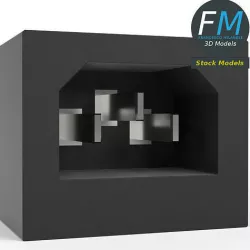 Power input socket 3D model